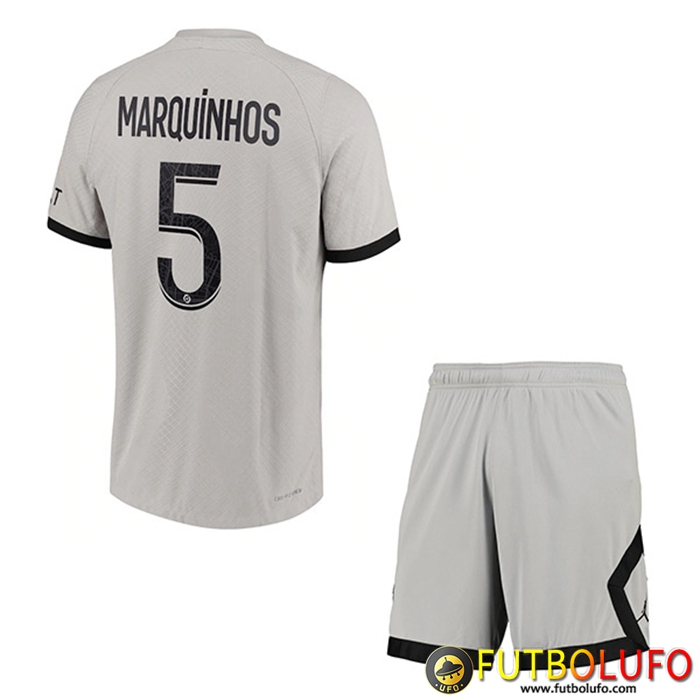 Camisetas De Futbol PSG (MARQUINHOS #5) Ninos Segunda 2022/23