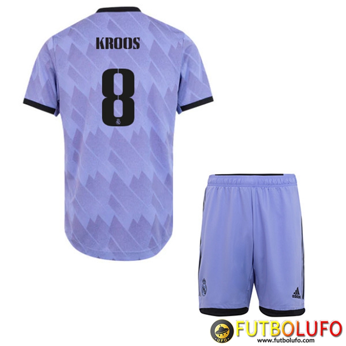 Camisetas De Futbol Real Madrid (KROOS #8) Ninos Segunda 2022/23