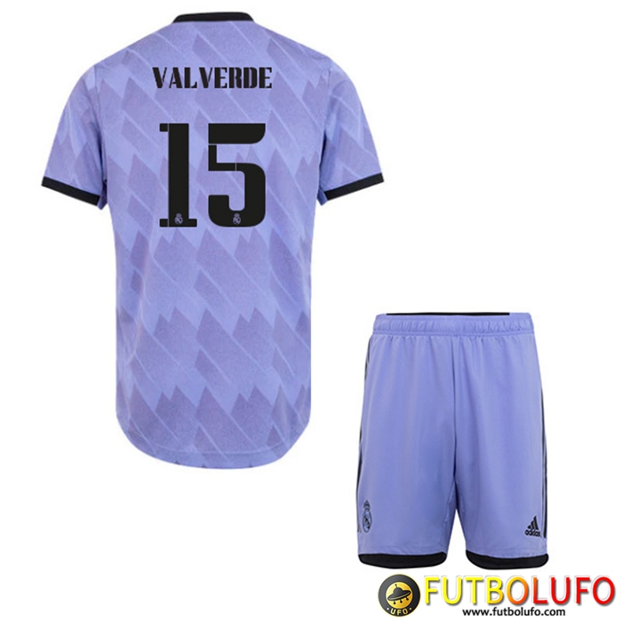 Camisetas De Futbol Real Madrid (VALVERDE #15) Ninos Segunda 2022/23