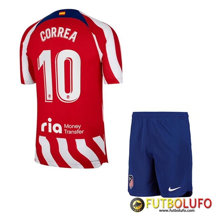 Camisetas De Futbol Atletico Madrid (CORREA #10) Ninos Primera 2022/23