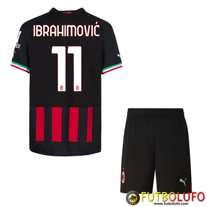 Camisetas De Futbol AC Milan (IBRAHIMOVIĆ #11) Ninos Primera 2022/23
