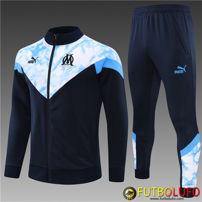 Chandal Equipos De Futbol - Chaqueta Marsella Ninos Azul marino/Blanco 2022/2023