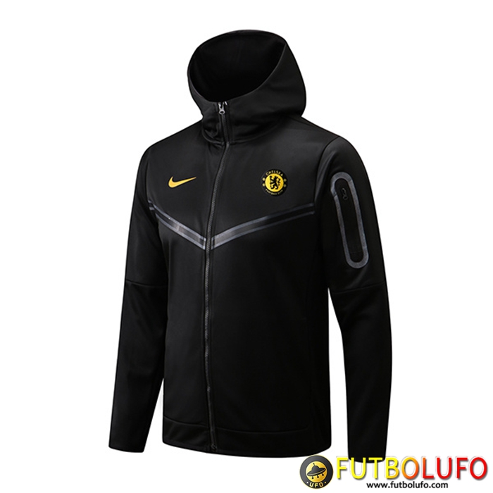 Chaqueta Con Capucha FC Chelsea Negro 2022/2023