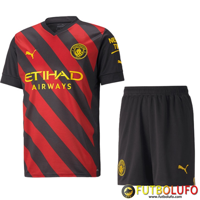 Nueva Camisetas De Futbol Manchester City Ninos Segunda 2022/2023