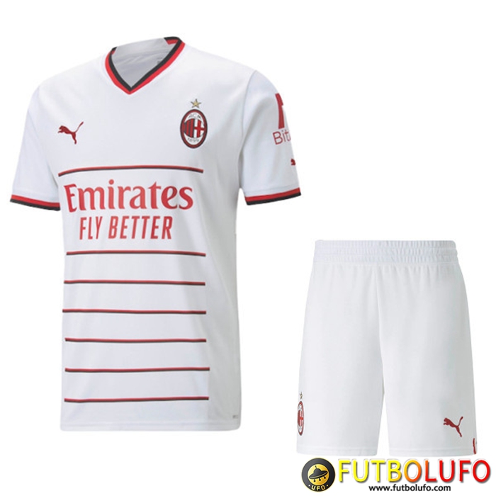Nueva Camisetas De Futbol AC Milan Ninos Segunda 2022/2023