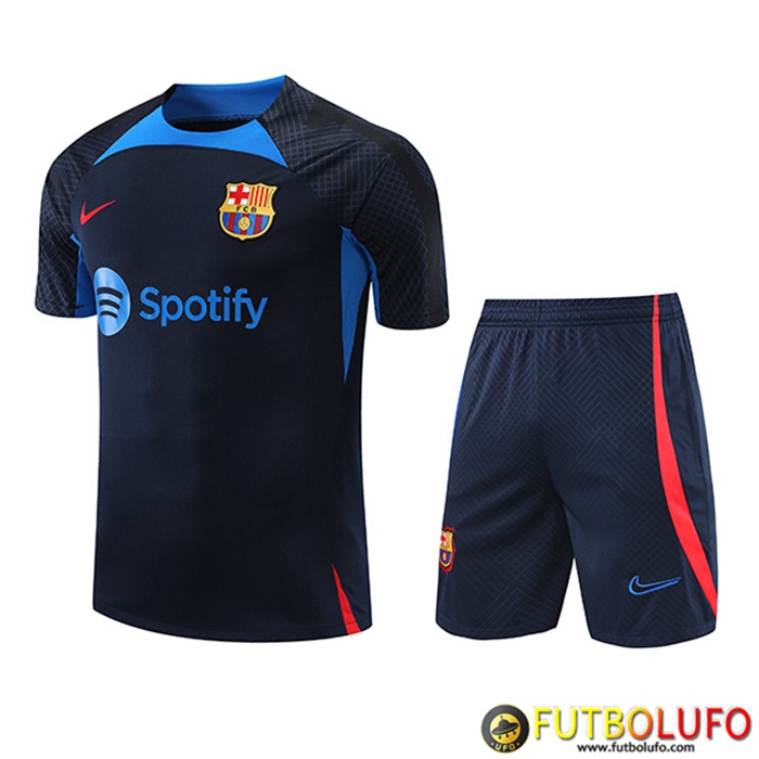 Camiseta Entrenamiento + Cortos FC Barcelona Azul Marin 2022/2023