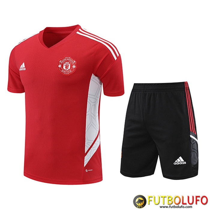 Camiseta Entrenamiento + Cortos Manchester United Rojo/Blanco 2022/2023