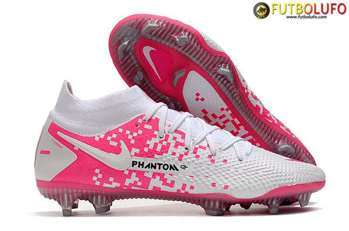 Nike Botas De Fútbol Phantom GT Elite Dynamic Fit FG Blanco/Rosa