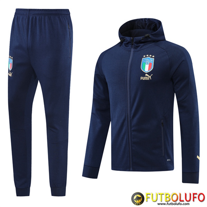 Chaqueta Con Capucha Chandal Italia Azul Marin 2022/2023