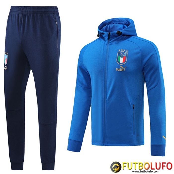 Chaqueta Con Capucha Chandal Italia Azul 2022/2023