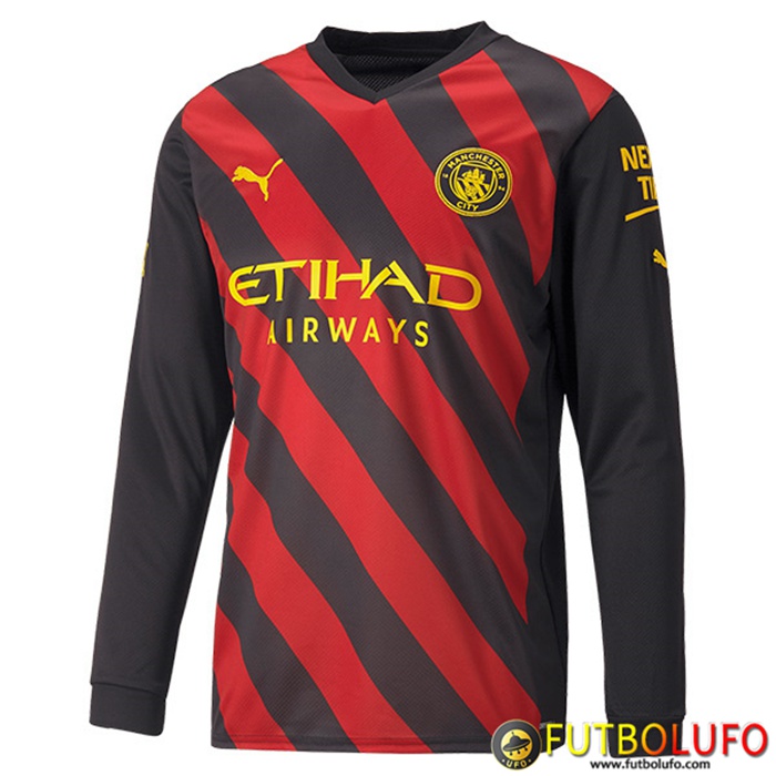 Nueva Camisetas De Futbol Manchester City Segunda Manga Larga 2022/2023
