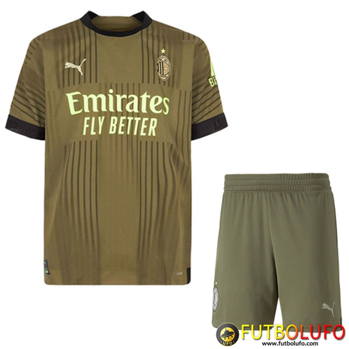 Camiseta Futbol AC Milan Tercera + Cortos 2022/2023