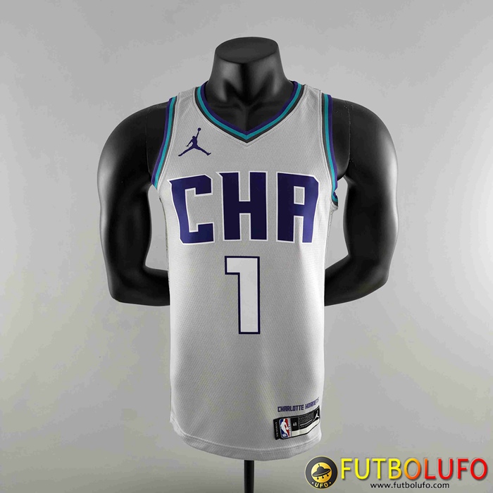 Camisetas Charlotte Hornets (BALL #1) 2019 Gris