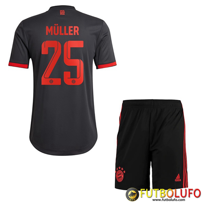 Camisetas De Futbol Bayern Munich (MÜLLER #25) Ninos Tercera 2022/2023