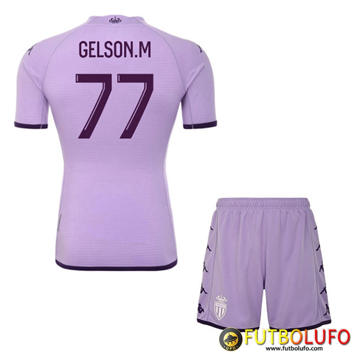 Camisetas De Futbol AS Monaco (GELSON.M #77) Ninos Tercera 2022/2023
