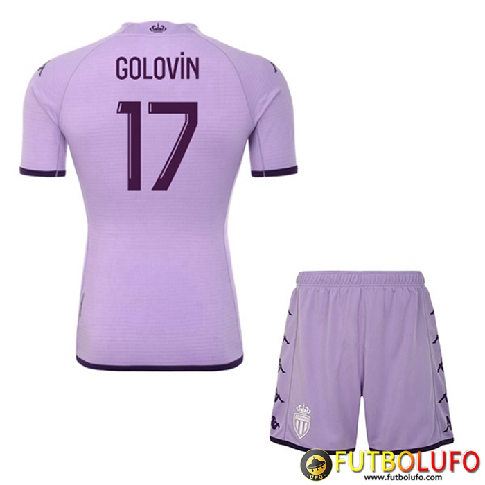 Camisetas De Futbol AS Monaco (GOLOVIN #17) Ninos Tercera 2022/2023