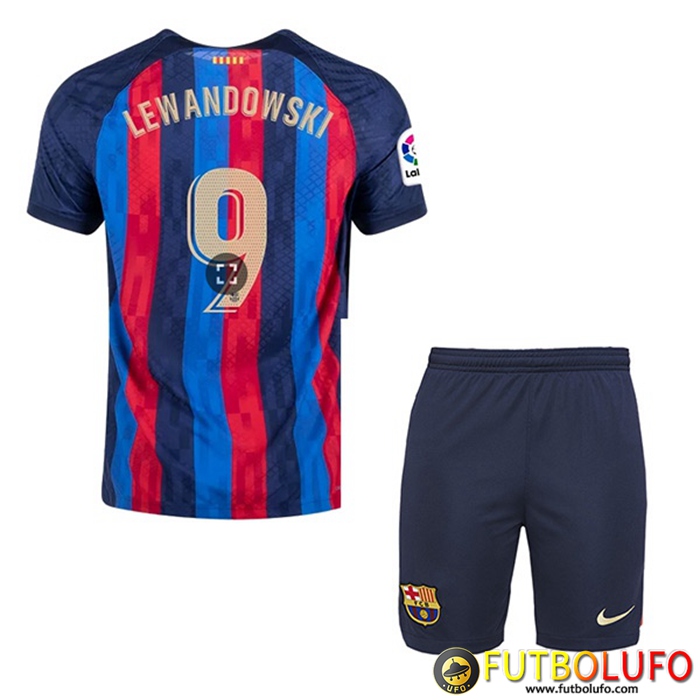 Camisetas De Futbol FC Barcelona (LEWANDOWSKI #9) Ninos Primera 2022/2023