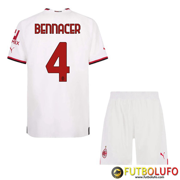 Camisetas De Futbol AC Milan (BENNACER #4) Ninos Segunda 2022/2023