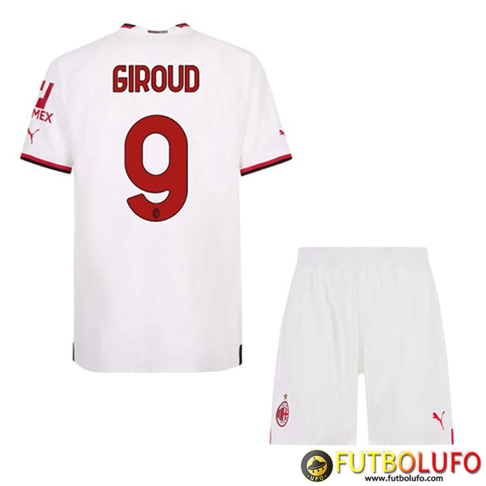 Camisetas De Futbol AC Milan (GIROUD #9) Ninos Segunda 2022/2023