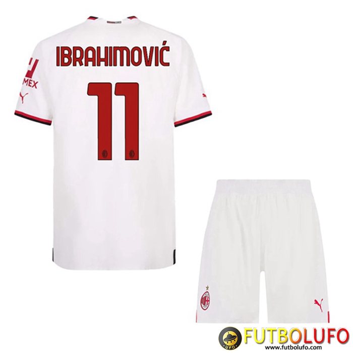 Camisetas De Futbol AC Milan (IBRAHIMOVIĆ #11) Ninos Segunda 2022/2023