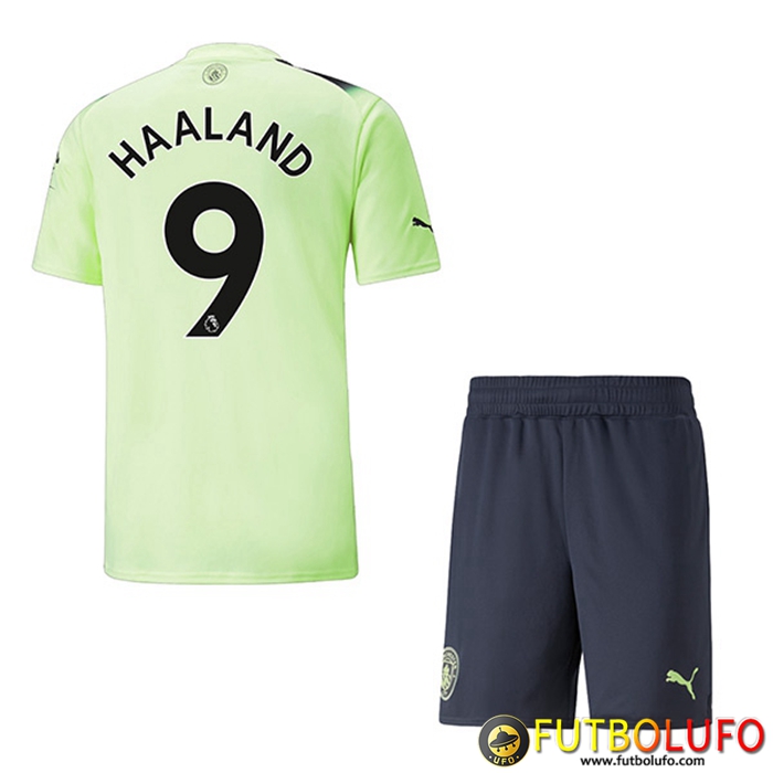 Camisetas De Futbol Manchester City (HAALAND #9) Ninos Tercera 2022/2023