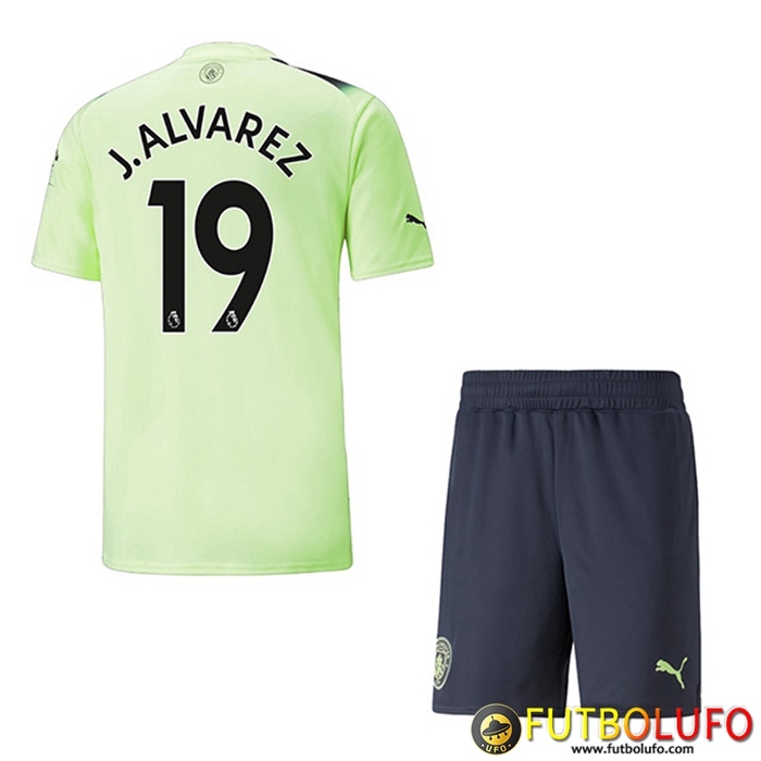 Camisetas De Futbol Manchester City (J.ALVAREZ #19) Ninos Tercera 2022/2023