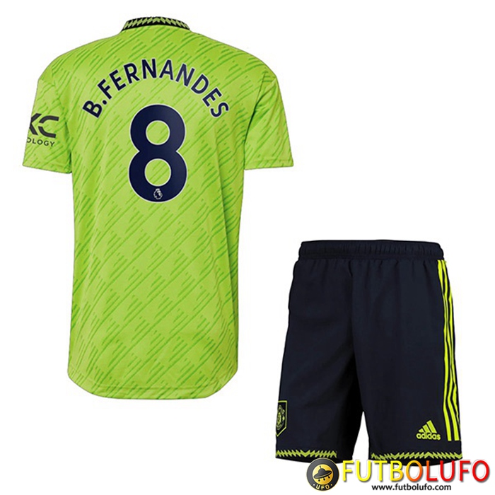 Camisetas De Futbol Manchester United (B. FERNANDES #8) Ninos Tercera 2022/2023