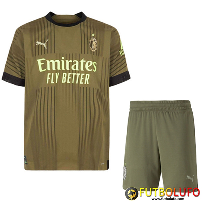Nueva Camisetas De Futbol AC Milan Ninos Tercera 2022/2023