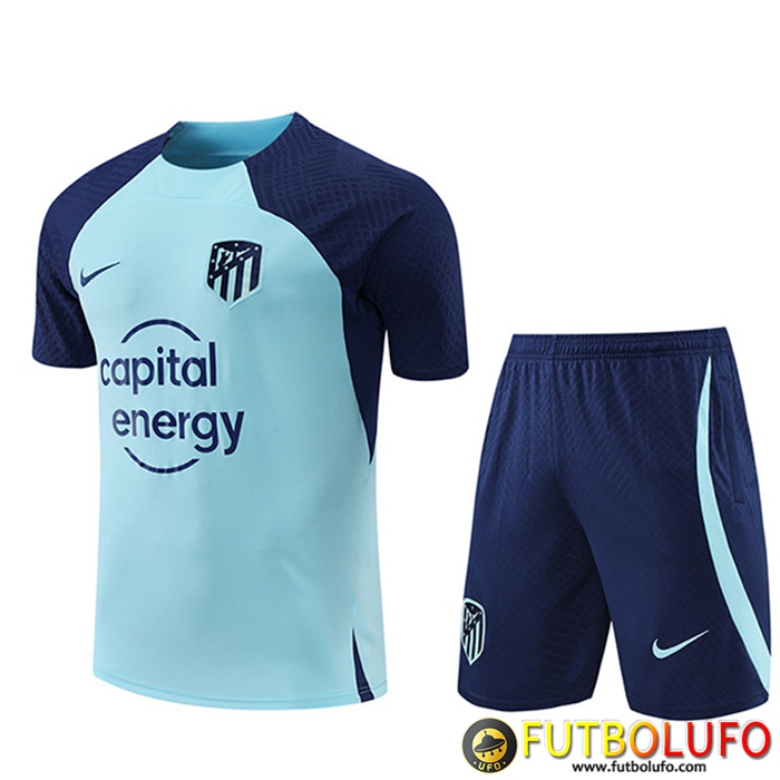 Camiseta Entrenamiento+ Cortos Atletico Madrid Azul Claro 2022/2023
