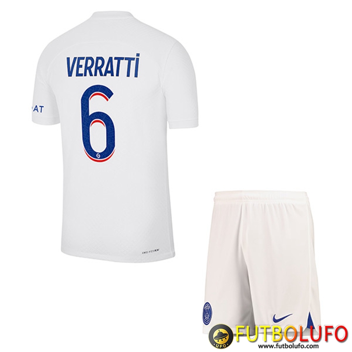 Camisetas De Futbol PSG (VERRATTI #6) Ninoss Tercera 2022/2023
