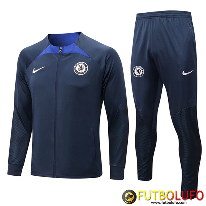 Chandal Equipos De Futbol - Chaqueta FC Chelsea Negro/Azul 2022/2023