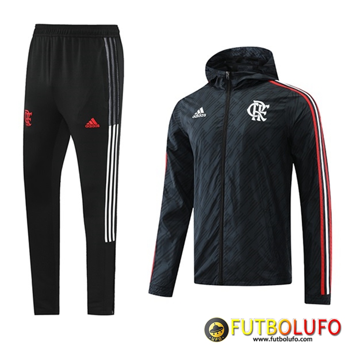 Chaqueta Con Capucha Chandal Rompevientos Flamengo Negro 2022/2023