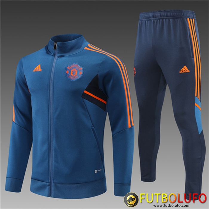 Chandal Equipos De Futbol - Chaqueta Manchester United Ninos Azul 2022/2023