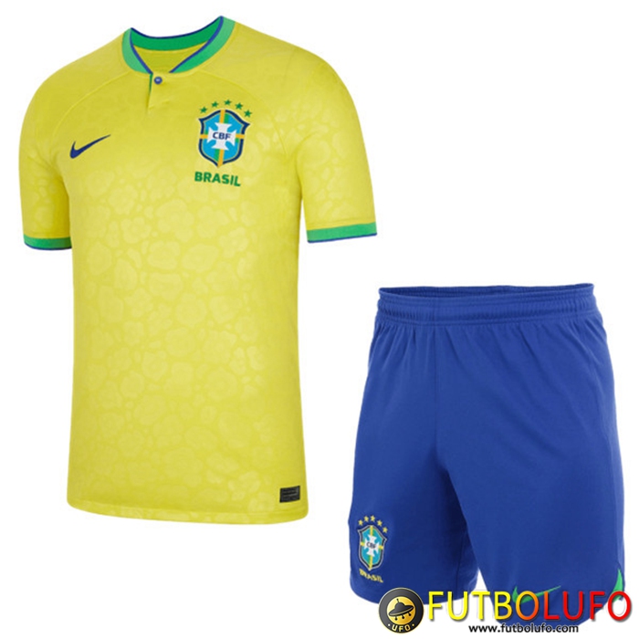 Camisetas De Futbol Brasil Primera + Cortos Copa Del Mundo 2022