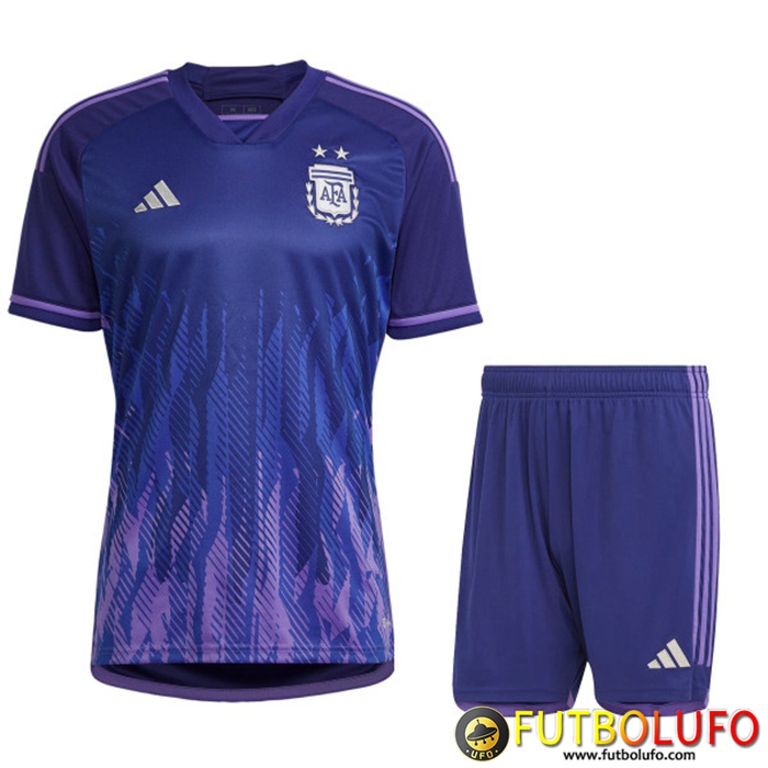 Camisetas De Futbol Argentina Segunda + Cortos Copa Del Mundo 2022
