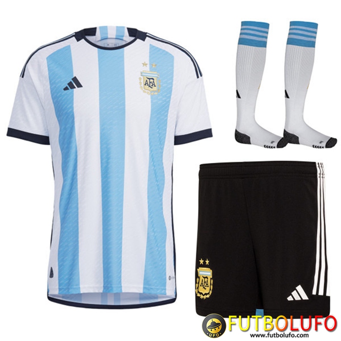 Camisetas De Futbol Argentina Primera (Cortos + Calcetines) Copa Del Mundo 2022