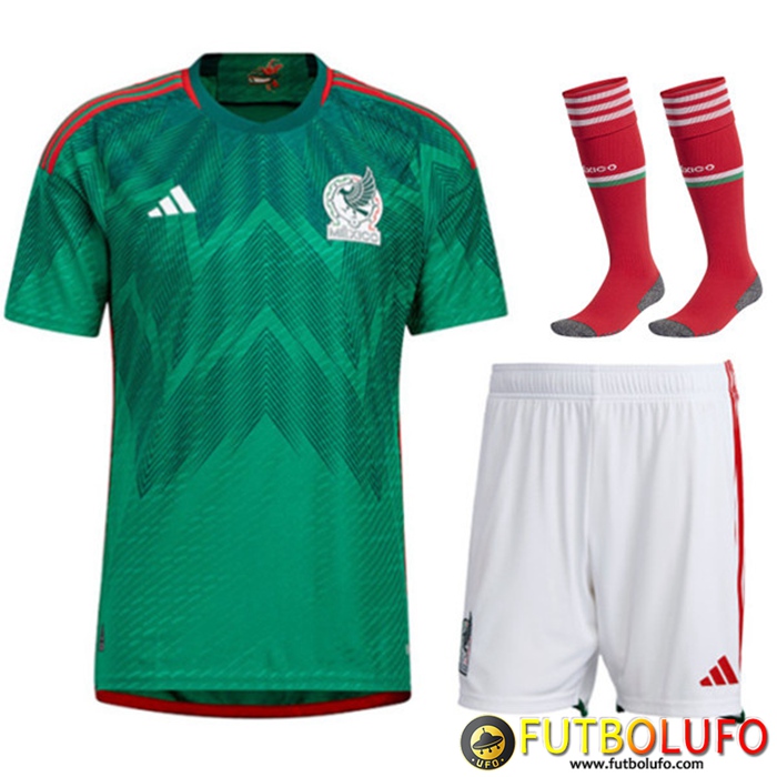 Camisetas De Futbol México Primera (Cortos + Calcetines) Copa Del Mundo 2022