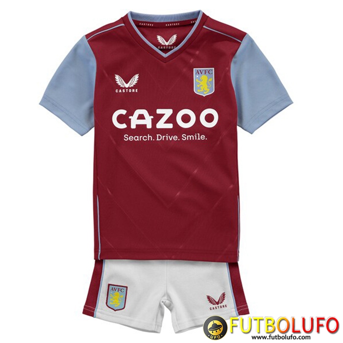 Nueva Camisetas De Futbol Aston Villa Ninos Primera 2022/2023