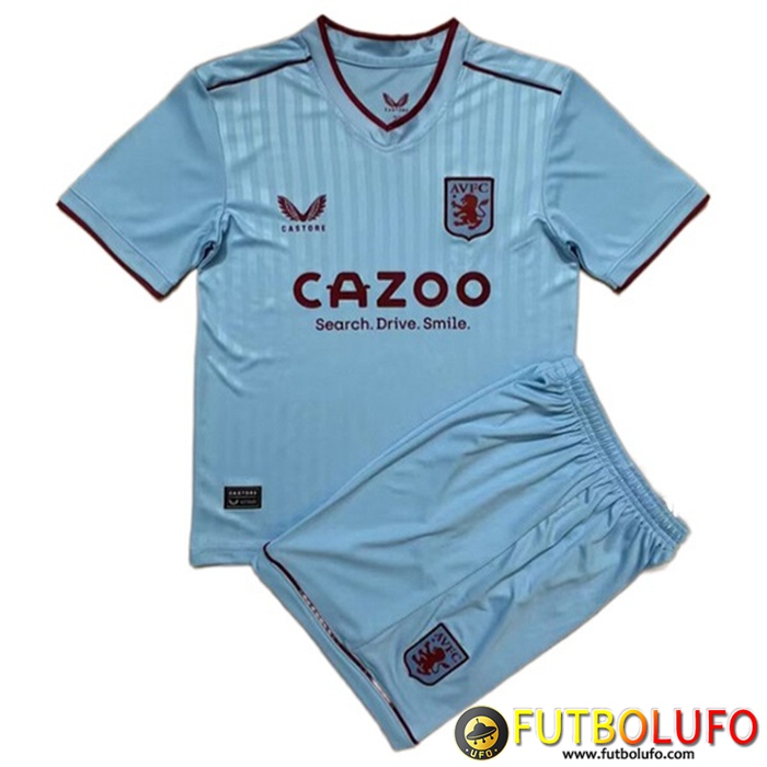 Nueva Camisetas De Futbol Aston Villa Ninos Segunda 2022/2023