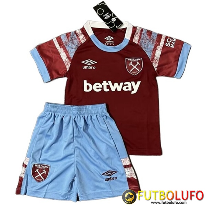 Nueva Camisetas De Futbol West Ham Ninos Primera 2022/2023