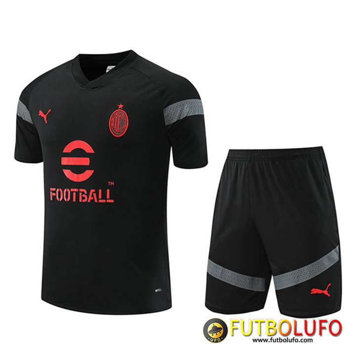 Camiseta Entrenamiento + Cortos AC Milan Negro 2022/2023
