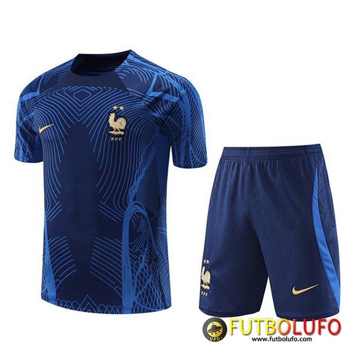 Camiseta Entrenamiento + Cortos Francia Azul Marinos 2022/2023