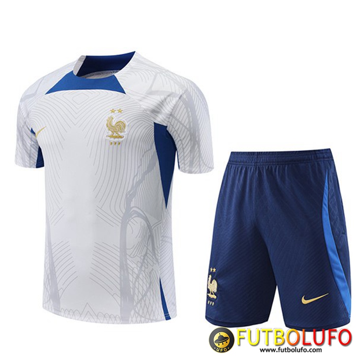 Camiseta Entrenamiento + Cortos Francia Blanco 2022/2023