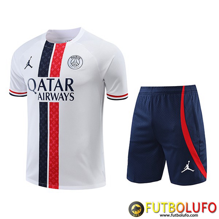 Camiseta Entrenamiento + Cortos Jordan PSG Blanco 2022/2023