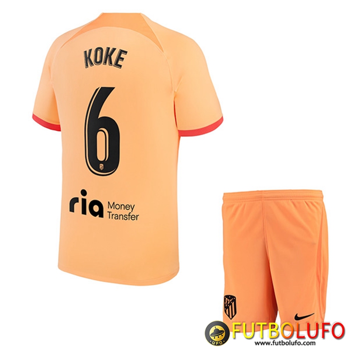 Camisetas De Futbol Atletico Madrid (KOKE #6) Ninos Tercera 2022/2023