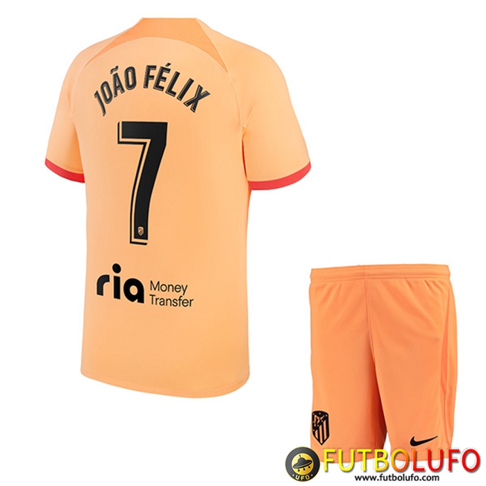 Camisetas De Futbol Atletico Madrid (JOÃO FÉLIX #7) Ninos Tercera 2022/2023