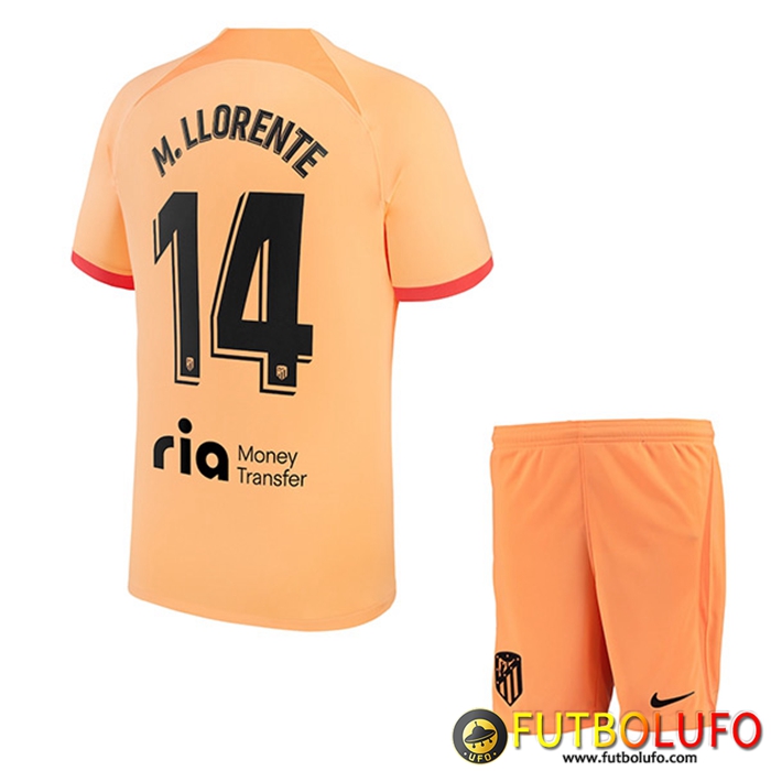Camisetas De Futbol Atletico Madrid (M. LLORENTE #14) Ninos Tercera 2022/2023