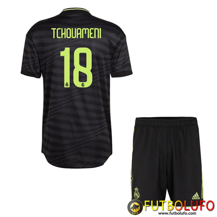 Camisetas De Futbol Real Madrid (TCHOUAMENI #18) Ninos Tercera 2022/2023