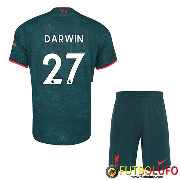 Camisetas De Futbol Liverpool (DARWIN #27) Ninos Tercera 2022/2023
