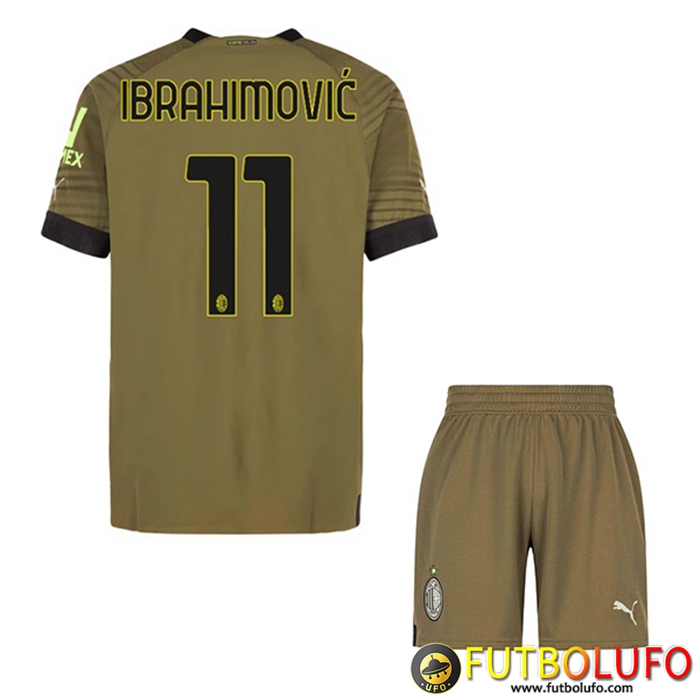 Camisetas De Futbol AC Milan (IBRAHIMOVIĆ #11) Ninos Tercera 2022/2023